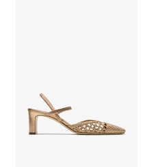 Oria - Slingback En Cuir Nappa Tressé Or Parallèle
