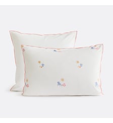 Taie d'oreiller en coton vintage brodé La Redoute Interieurs