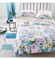 Taie de traversin imprimée en satin de coton, VIOLA Designers Guild