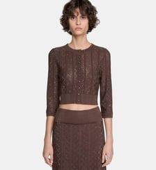 Cardigan court en maille strassée Sandro