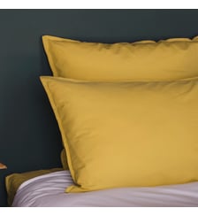 Taie d'oreiller en percale de coton lavé, DUO LAVÉ Blanc Cerise