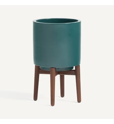 Cache-pot sur pied en noyer H43 cm AM.PM