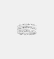Bague Ma Semaine | Céramique perlée en Argent avec diamant blanc La Garçonne Diamant