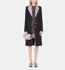 Manteau en laine avec col à sequins Rabanne
