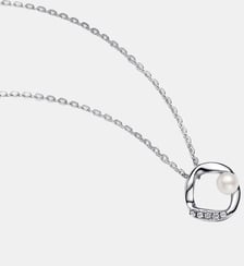 Collier Cercle Pavé de Forme Organique & Perle de Culture d'Eau Douce Traitée Pandora