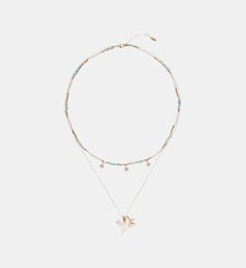 Collier multiliens perles avec pampilles et pendentif LAGOONE Hipanema
