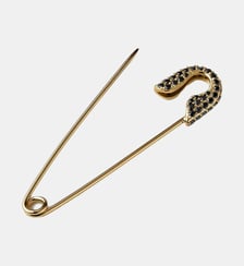 Charme plaqué or jaune avec spinelles noires et forme d’épingle de sûreté Aristocrazy