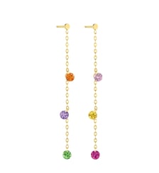 Pendants d'oreilles CONFETTI RAINBOW - Rubis, saphirs rose, orange, jaune, tsavorite et améthyste  -Or jaune 750‰ La Brune & La Blonde