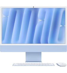 Ordinateur Apple 24" Ecran Retina 4,5K Puce M4 CPU 8 / GPU 8 coeurs Mémoire RAM 16Go Stockage 256Go SSD Bleu Apple