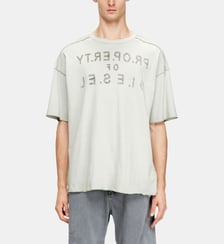 T-shirt en coton décontractée avec imprimé devant et dos Diesel