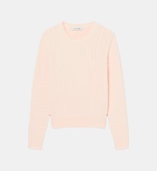 Pull maille torsadée détails rayés Lacoste