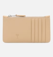 Porte-cartes zippé unisexe en cuir de vachette Ami de Coeur AMI Paris