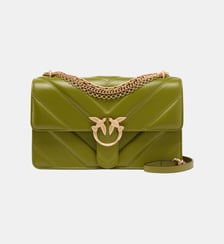 Sac porté épaule moyen love bag one en cuir et cuir nappa à chevrons et triple chaîne Pinko