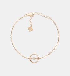 Bracelet souple sur chaîne Angélique en Plaqué Or avec diamant blanc La Garçonne Diamant