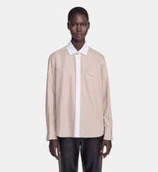 Chemise à rayures col contrasté Sandro