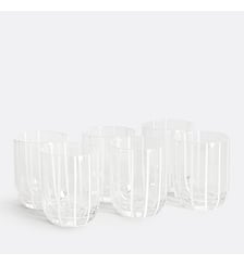Lot de 6 verres à eau rayés blanc La Redoute Interieurs