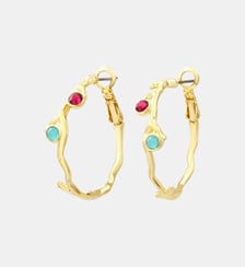 Boucles d'oreilles créoles small Océane  doré à l'or fin - Oceane Satellite