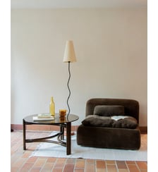 Table basse en rotin et verre Léonie N°307- Produit chiné Debongout
