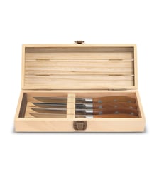 Coffre bois palette 4 couteaux steak Sabatier Trompette