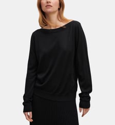 Pull cachemire femme droit col bateau Bompard