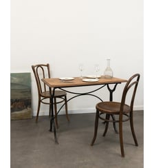Table à manger bistrot en bois et fonte Denise N°1181- Produit chiné Debongout