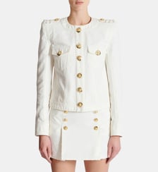 Veste courte en toile de coton Balmain