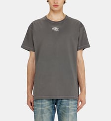 T-shirt en coton léger avec logo Ovale D métallisé Diesel