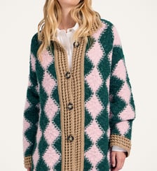 Cardigan Crochet Bowling Multicolor Pink/Dark Pink La DoubleJ