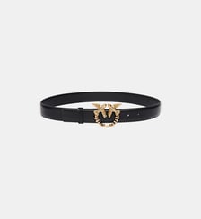 Ceinture en cuir à boucle bijou love birds 3 cm Pinko