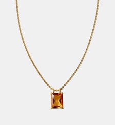 Collier en argent 925 plaqué en or jaune 18K avec citrine orange Aristocrazy