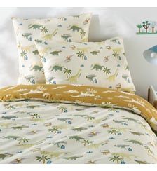 Housse de couette enfant, en coton biologique, imprimé dinosaures La Redoute Interieurs