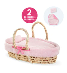 Ensemble Couffin Peluche Rose pour poupon de 36 et 42 cm Corolle