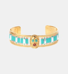 Bracelet jonc de perles tissées avec cabochon central KAYANNE Hipanema