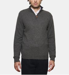 Pull anthracite à col zippé en cachemire Atelier Privé