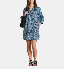 Robe courte en popeline de coton à imprimé floral La Fée Maraboutée