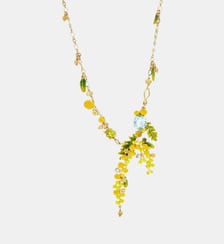 Collier plastron branches de mimosa, fougères et petites feuilles Les Néréides