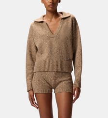 Pull à col v et strass Pinko