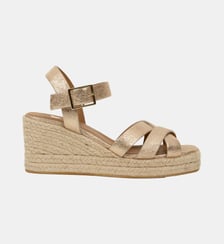Espadrilles Compensées Cléo Cuir Lamé Bobbies