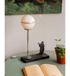Lampe en marbre et métal sculpté Suzanne N°637- Produit chiné Debongout