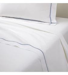 Drap plat en percale de coton Yves Delorme
