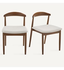 Lot de 2 chaises, en noyer massif et tissu AM.PM