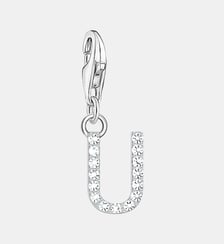 Thomas Sabo Pendentif Charm lettre U avec pierres blanches argent Argent sterling 925 Thomas Sabo