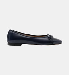 Java - Ballerines En Cuir Nappa Marine - Sacchetto Parallèle