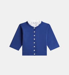 cardigan Dentelle en jersey de coton bleu Agnès b.