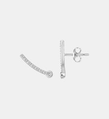 Boucles d'oreilles clous Lui et Moi en Argent avec diamant blanc La Garçonne Diamant