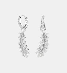 Boucles d'oreilles Vienna, Plume, Métal rhodié Swarovski