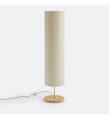 Lampadaire travertin et lin plissé La Redoute Interieurs