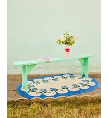 Banc de ferme turquoise Victor N°28- Produit chiné Debongout