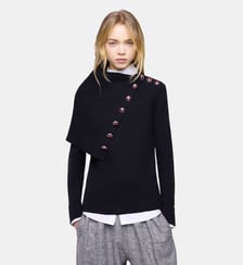 Pull en laine à manches longues avec boutons bijoux Rabanne