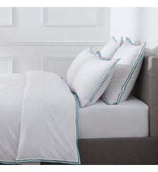 Housse De Couette Pure White Percale Lavée   Finition Drouault